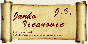 Janko Vicanović vizit kartica